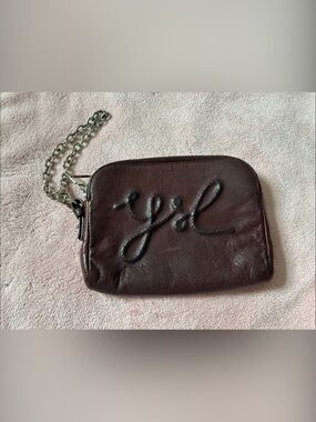 YSL Wristlet, Vintage brown leather 5” X 6”